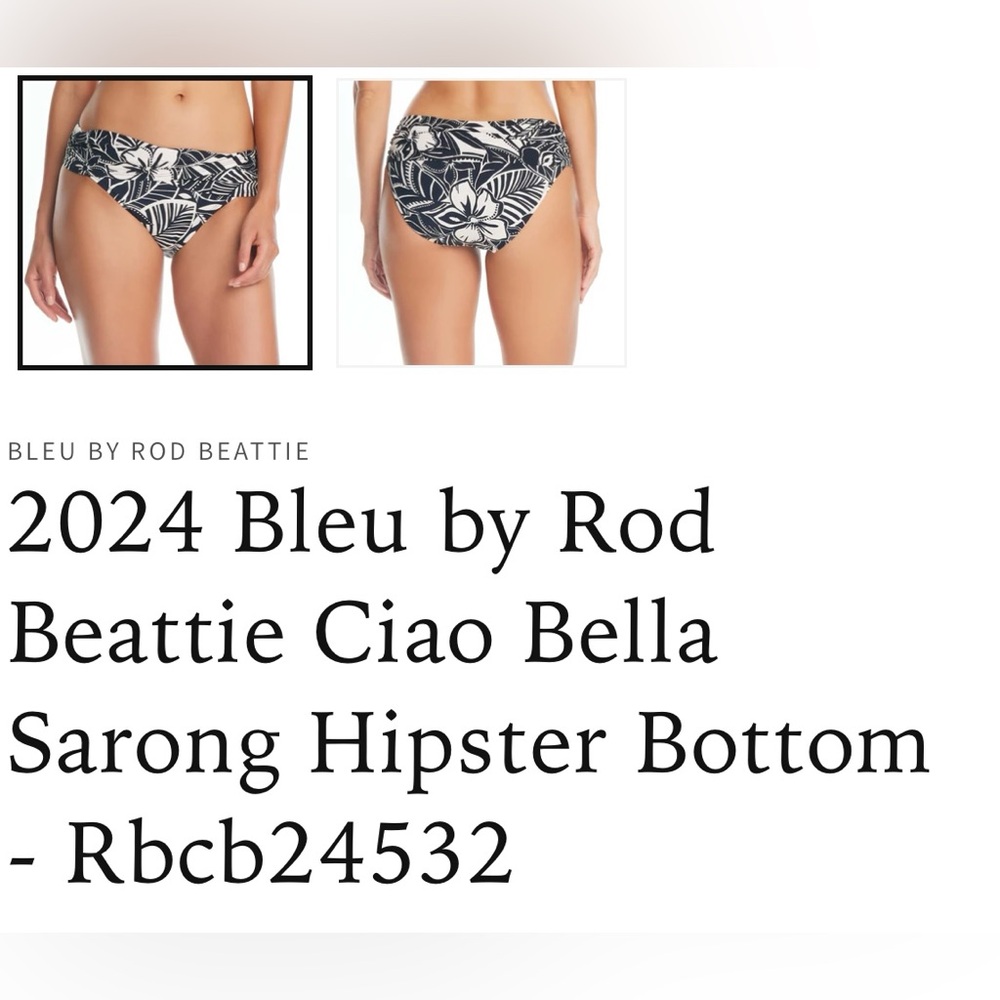 🏝️Bleu Rod Beattie Ciao Bella Sarong Hipster Bikini Bottom🏝️ NWT
